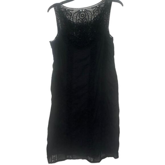 SUNDANCE Amira Black Lace Crochet Cotton Sleeveless Dress Size Small - Picture 8 of 13